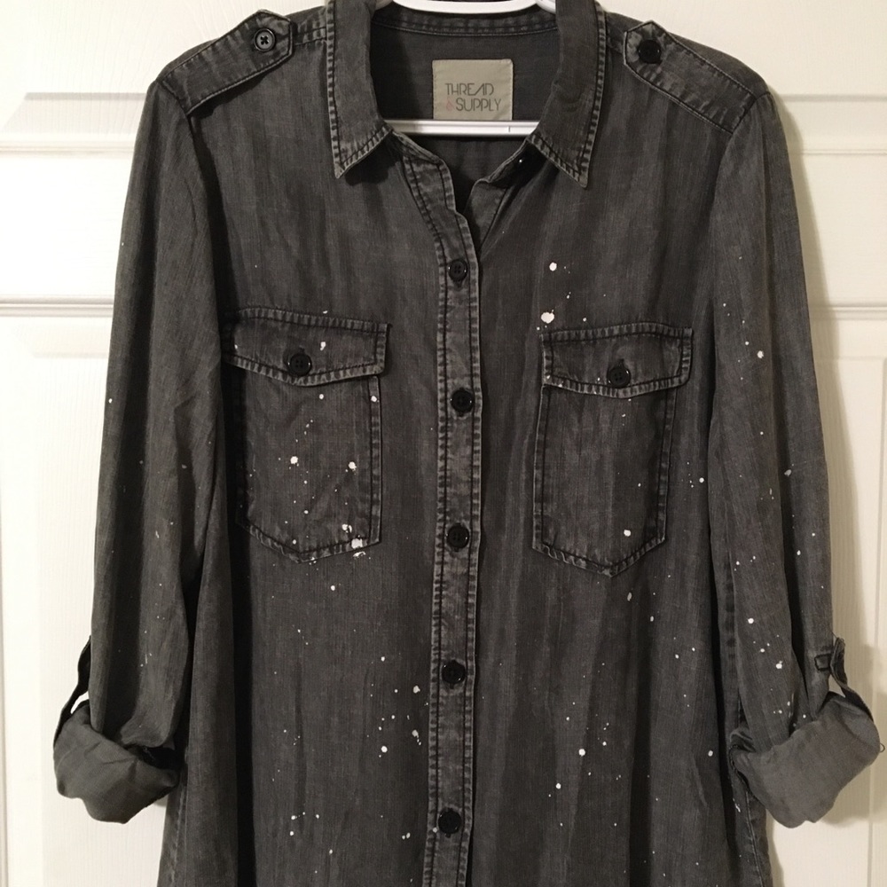 Distressed black shirt